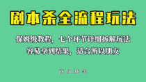 适合所有朋友的剧本杀全流程玩法，虚拟资源单天200-500收益！