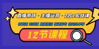 直播带货·主播运营2合1实战课 有货源 无货源 直播推流 极速起号 稳定出单