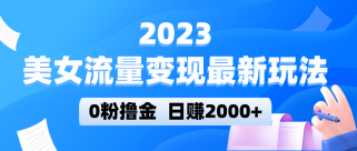 美女流量变现最新玩法，0粉撸金，日赚2000+，实测日引流300+