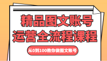 精品图文账号运营全流程课程 从0到100教你做图文账号 