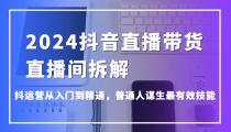 2024抖音直播带货直播间拆解，抖运营从入门到精通，普通人谋生最有效技能