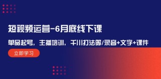 短视频运营6月底线下课：单品起号，主播培训，千川打法等/录音+文字+课件