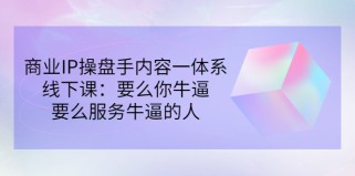 商业IP操盘手内容一体系线下课：要么你牛逼，要么服务牛逼的人