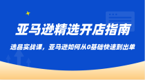 亚马逊精选开店指南，选品实战课，亚马逊如何从0基础快速到出单