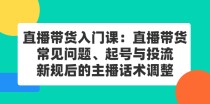 直播带货入门课：直播带货常见问题、起号与投流、新规后的主播话术调整