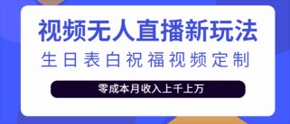 抖音无人直播新玩法 生日表白祝福2.0版本 一单利润10-20元(模板+软件+教程)