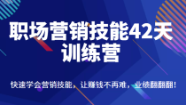 职场营销技能42天训练营，快速学会营销技能，让赚钱不再难，业绩翻翻翻