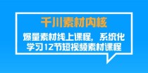 千川素材内核，爆量素材线上课程，系统化学习短视频素材（12节）