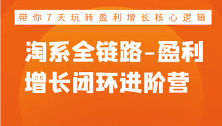 淘系全链路-盈利增长闭环进阶营，带你7天玩转盈利增长核心逻辑