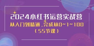 2024小红书运营实战营，从入门到精通，完成从0~1~100（51节课）