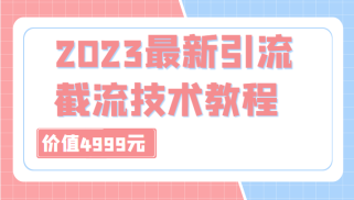 外面收费4999元的2023最新引流技术教程，包含多种渠道引流、截流方法（共29节课）