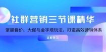 社群营销三节课精华：掌握叠价、大促与金字塔玩法，打造高效营销体系