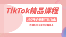 TikTok精品课，带您从0开始玩转Tik Tok，不懂外语也能轻松赚美金