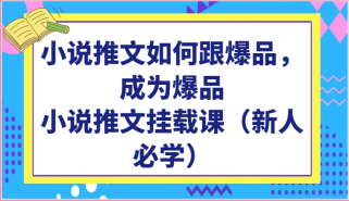 小说推文如何跟爆品，成为爆品，小说推文挂载课（新人必学）