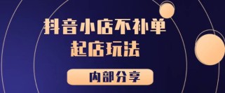 《抖音小店不补单起店玩法【内部分享】》【极小垂直类目】