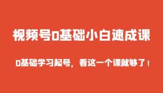 视频号0基础小白速成课，0基础学习起号，看这一个课就够了！