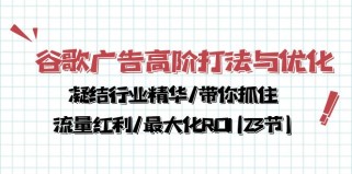 谷歌广告高阶打法与优化，凝结行业精华/带你抓住流量红利/最大化ROI(23节)