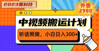 黑科技操作中视频撸收益，听话照做小白日入300+的项目