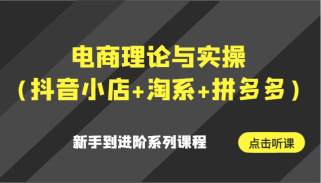 电商理论与实操（抖音小店+淘系+拼多多）新手到进阶系列课程