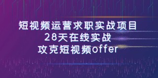 短视频运营求职实战项目，28天在线实战，攻克短视频offer（46节课）