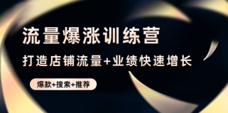 流量爆涨训练营：打造店铺流量+业绩快速增长 (爆款+搜索+推荐)【无水印】