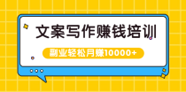 文案写作赚钱培训，新手也可以利用副业轻松月赚10000+手把手教你操作 