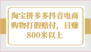 淘宝拼多多抖音电商购物打假赔付，日赚800米以上