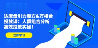 达摩盘引力魔方万相台投放课：人群组合分析，高效投放实操