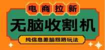 外面收费588的电商拉新收割机信息差项目【全套教程】