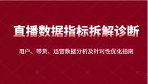 直播间数据指标拆解诊断：用户、带货、运营数据分析及针对性优化指南