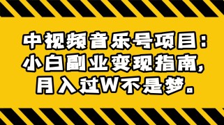 中视频音乐号项目：小白副业变现指南，月入过W不是梦