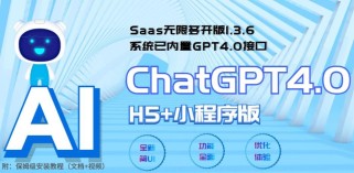 Saas无限多开版ChatGPT小程序+H5,内置GPT4.0接口,无限开通坑位