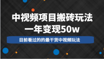 中视频项目搬砖玩法，一年变现50w，目前看过的的最干货中视频玩法