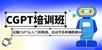 2023最新CGPT培训班：玩赚ChatGPT从入门到精通 自动写各种爆款脚本（30节完整版）