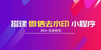 搭建微信去水印小程序 带流量主【源码+搭建教程】 