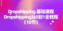 Dropshipping基础课程，Dropshipping从0到1全教程（10节）