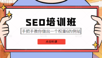 SEO培训班课程，手把手教你做出一个权重6的例站，价值8000元