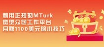  利用正规的MTurk微型众包工作平台，月赚1100美元的小技巧