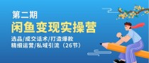 闲鱼变现实操训练营第2期：选品/成交话术/打造爆款/精细运营/私域引流