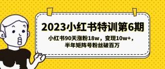 小红书特训第6期，小红书90天涨粉18w，变现10w+，半年矩阵号粉丝破百万