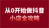 从0开始做抖音小店全攻略，抖音开店全步骤详细解说（54节课）