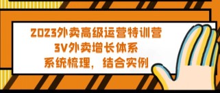 2023外卖高级运营特训营：3V外卖-增长体系，系统-梳理，结合-实例