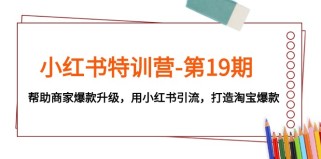 小红书特训营-第19期，帮助商家爆款升级，用小红书引流，打造淘宝爆款