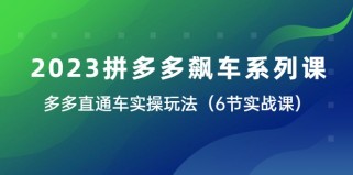  2023拼多多飙车系列课，多多直通车实操玩法（6节实战课）