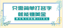 只需在网上输入一个单词或者名字就能赚钱，一天可以赚300美元