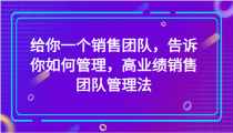 给你一个销售团队，告诉你如何管理，高业绩销售团队管理法（89节课）