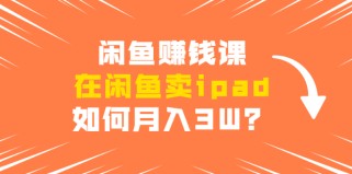 闲鱼赚钱课：在闲鱼卖ipad，如何月入3W？详细操作教程