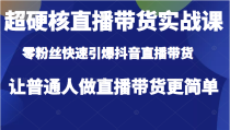 超硬核直播带货实战课，零粉丝快速引爆抖音直播带货，让普通人做直播带货更简单