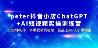 peter抖音小店ChatGPT+AI短视频实训 10分钟做一条爆款带货视频 7天引爆销量