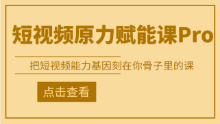 短视频原力赋能课Pro，把短视频能力基因刻在你骨子里的课